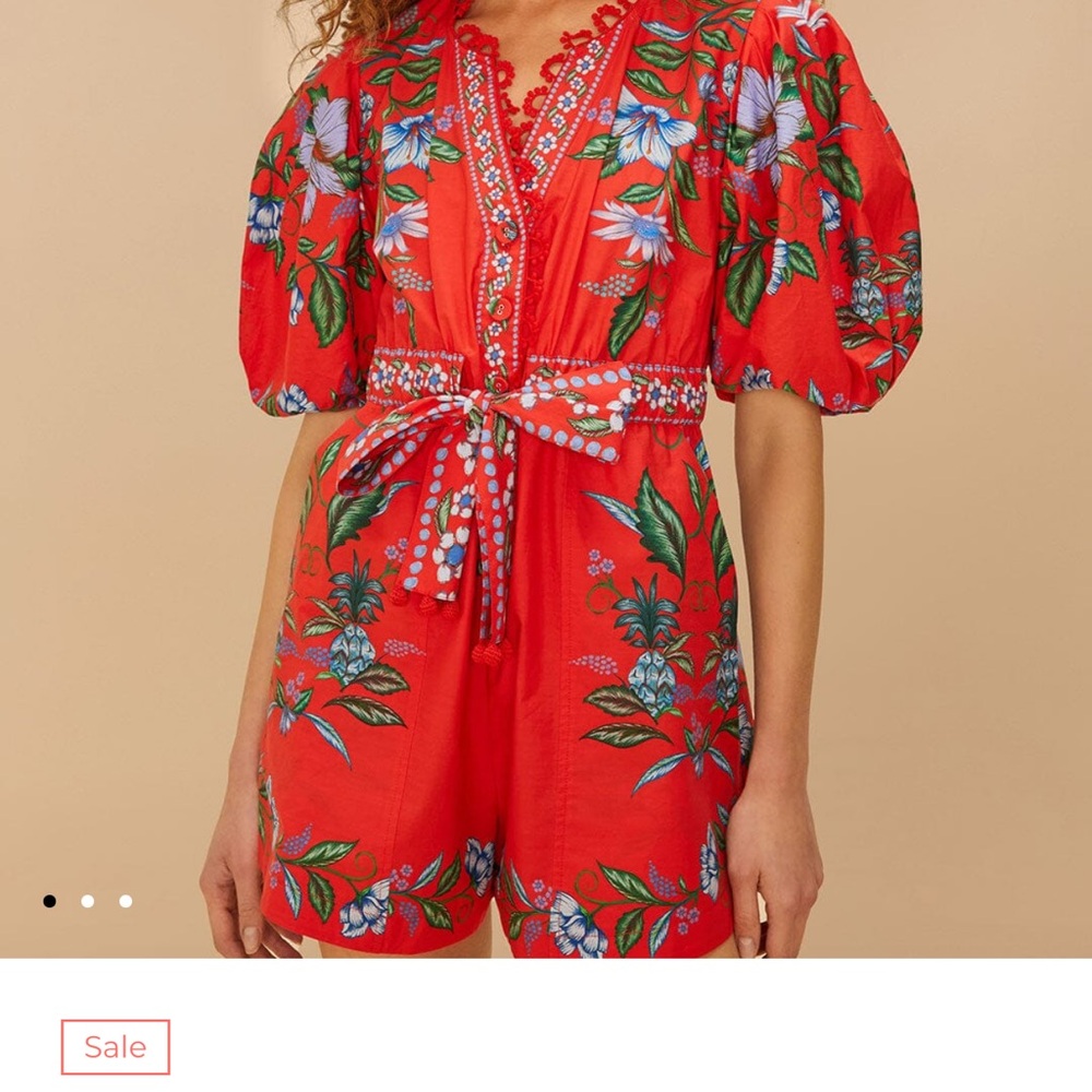 Farm Rio Floral Red Romper